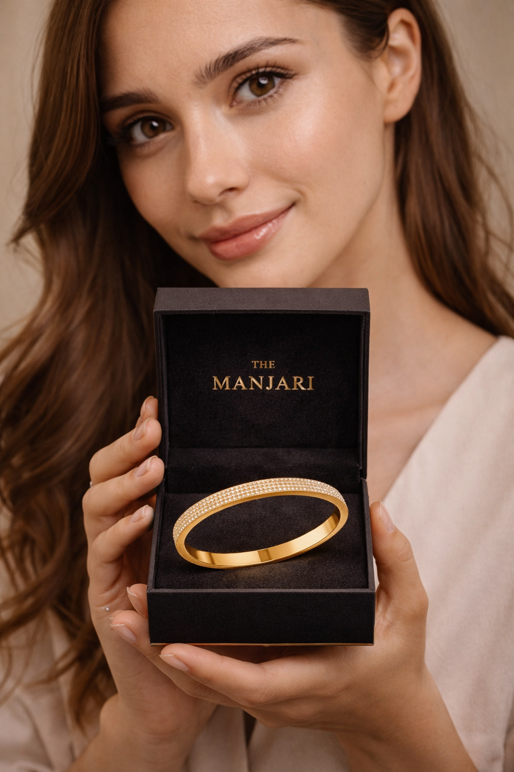 Gold CZ Bangle Bracelet