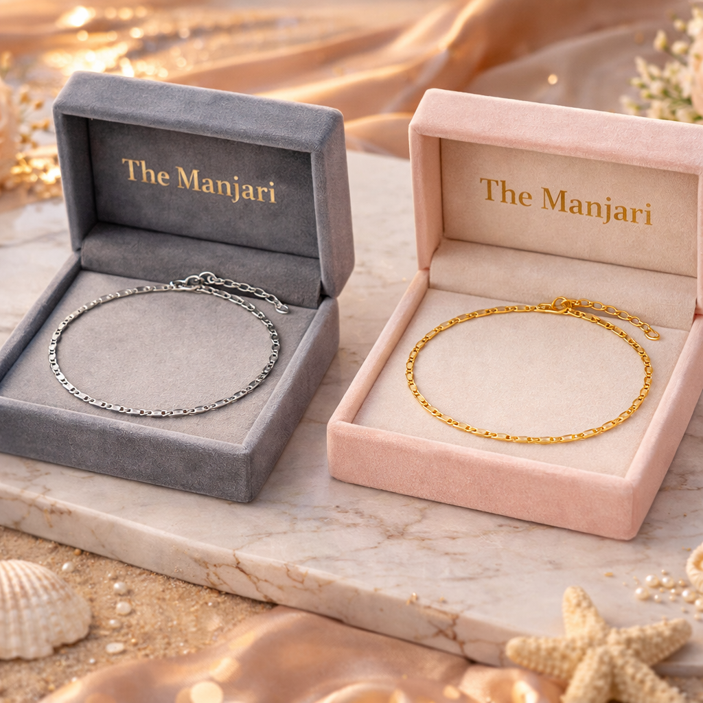 Dainty Figaro Chain Anklet – Gold & Silver Stainless Steel Waterproof Anklet | Tarnish-Free Everyday Jewelry