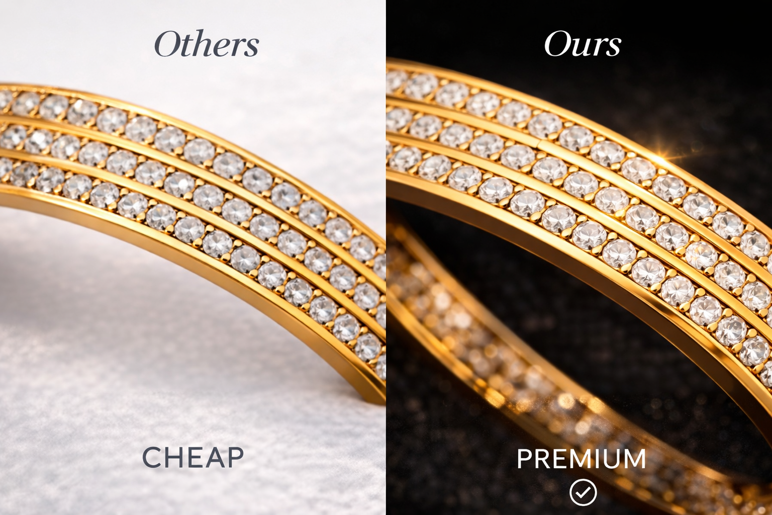 Gold CZ Bangle Bracelet