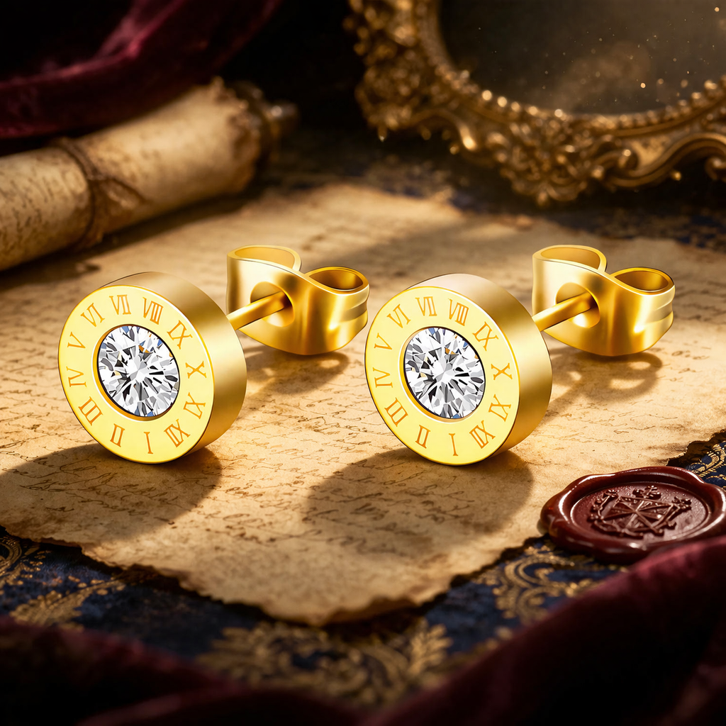 Roman Numeral Stud Earrings