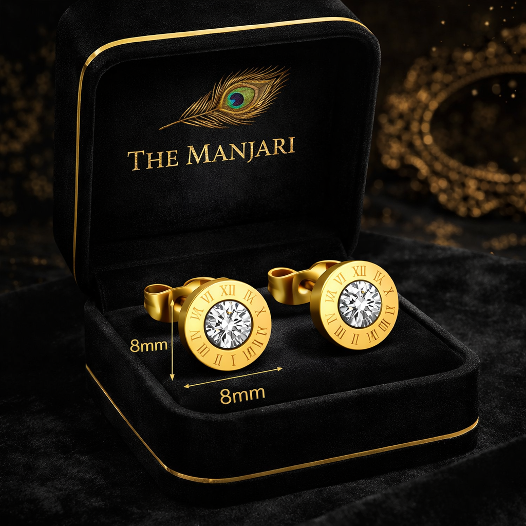 Roman Numeral Stud Earrings