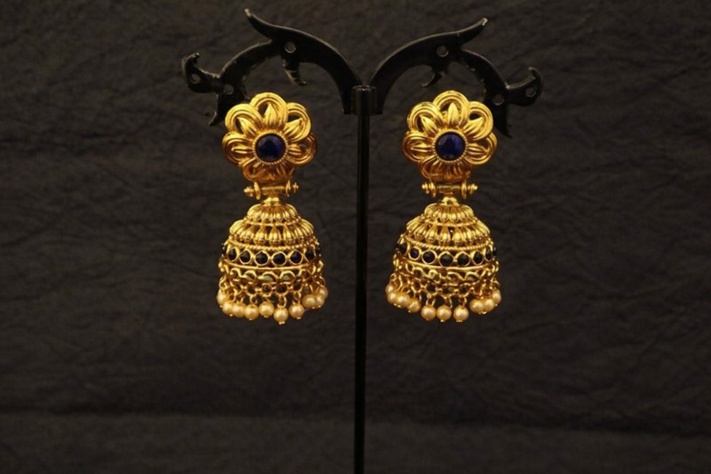 Traditional Gold Jhumka Earrings