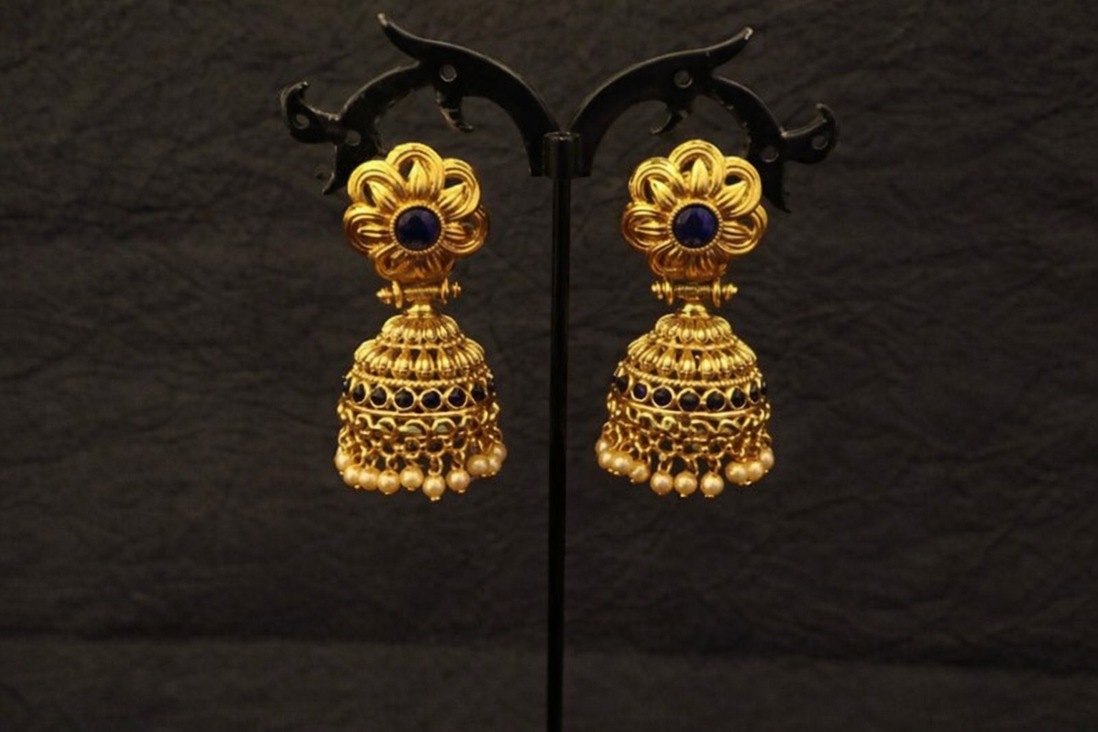 Traditional Gold Jhumka Earrings