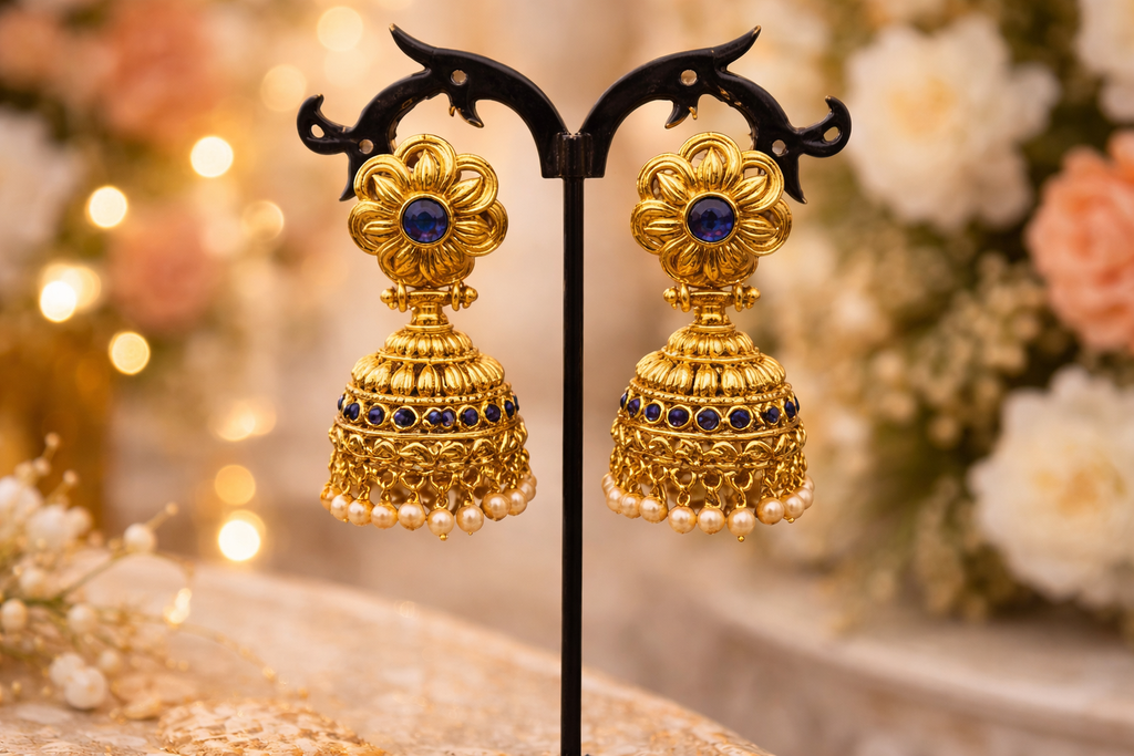 Traditional Gold Jhumka Earrings