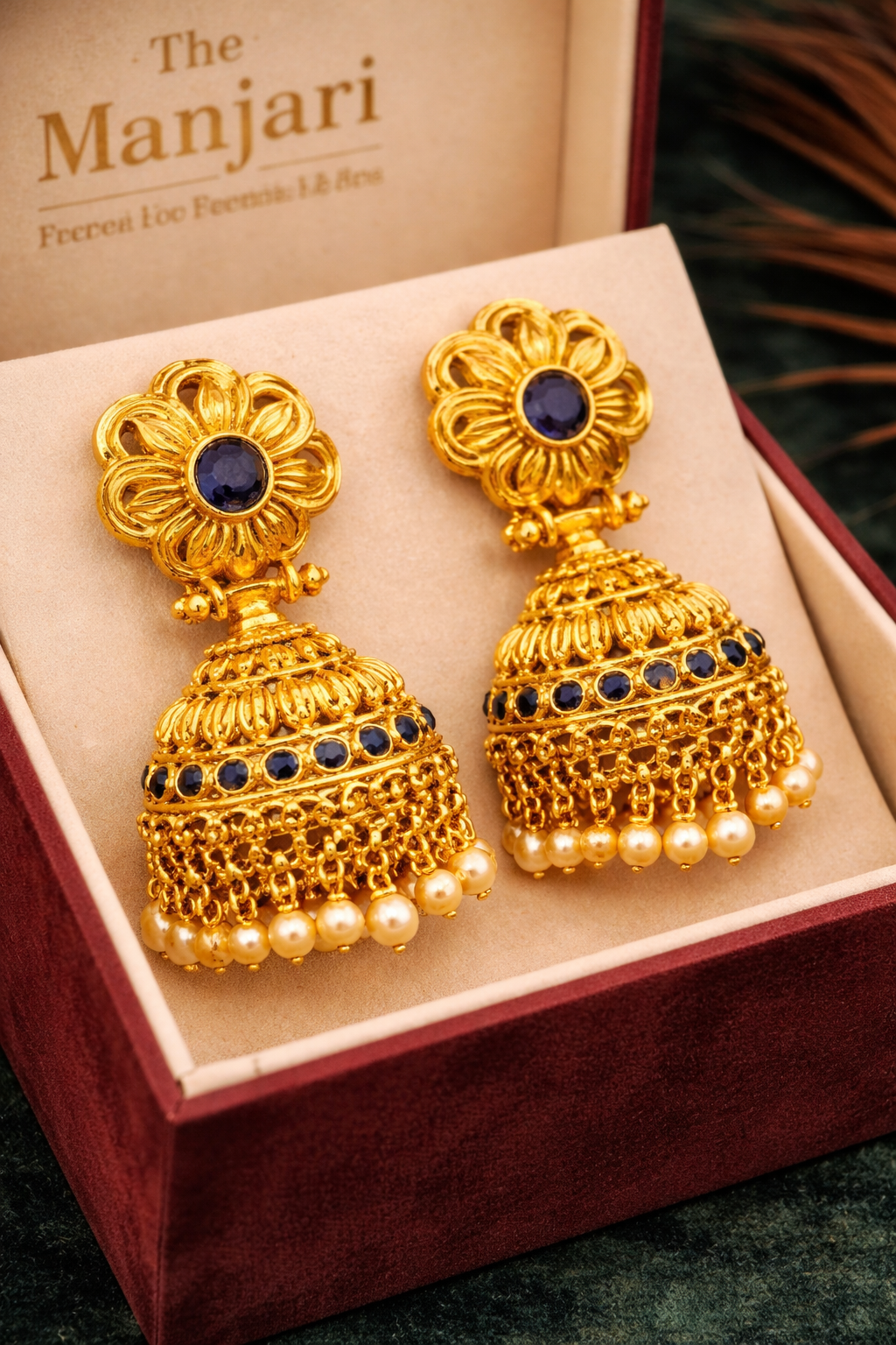 Traditional Gold Jhumka Earrings
