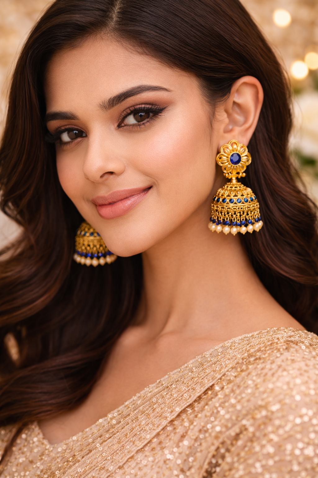 Traditional Gold Jhumka Earrings