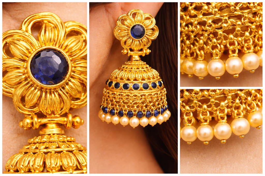 Traditional Gold Jhumka Earrings