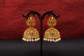 Matte Gold Temple Jhumka Earrings