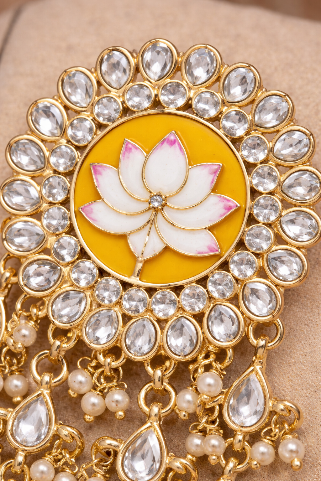 Kundan Pearl Chandelier Earrings