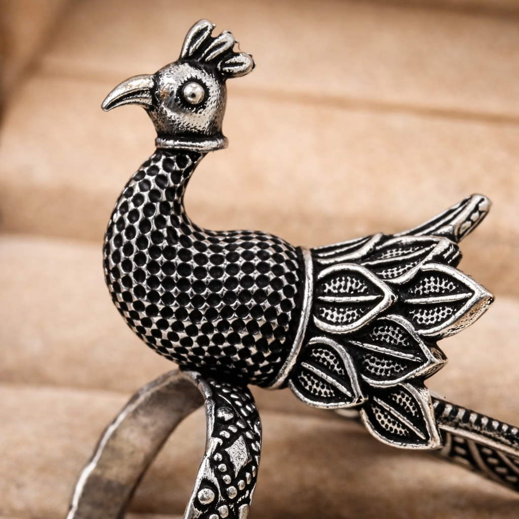 Oxidised Peacock Ring