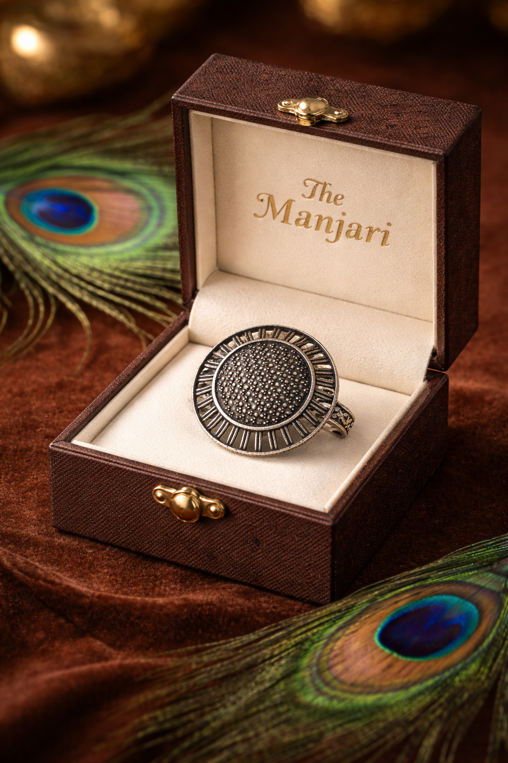 Oxidised Adjustable Statement Ring