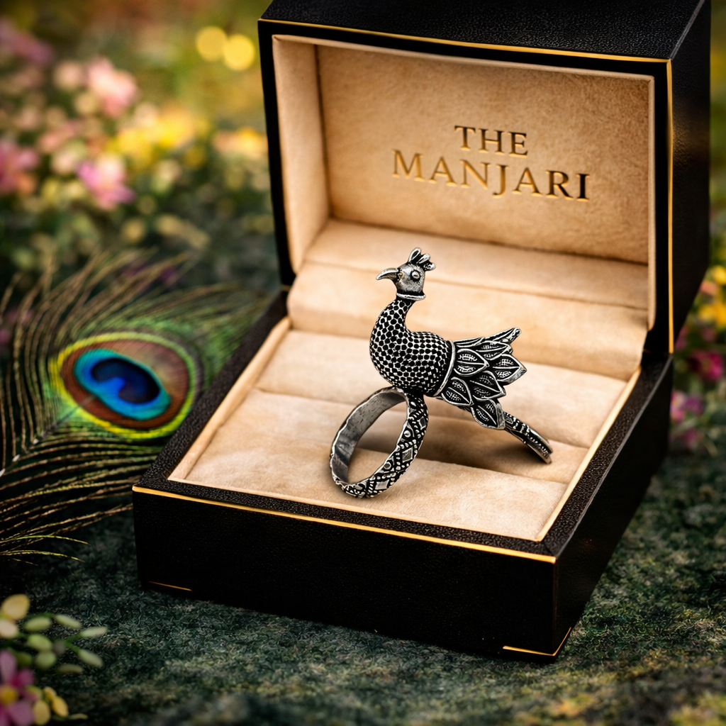 Oxidised Peacock Ring
