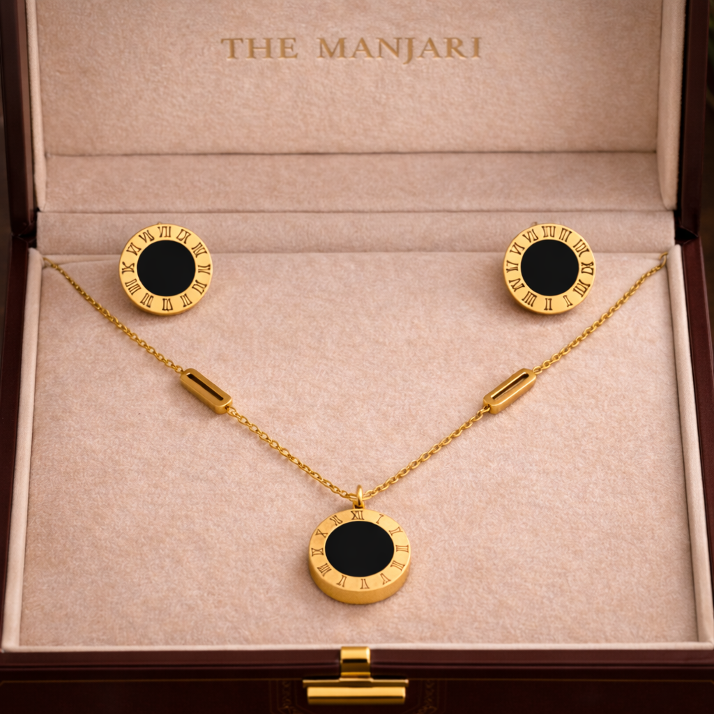 18K Gold Plated Minimalist Pendant Necklace Set
