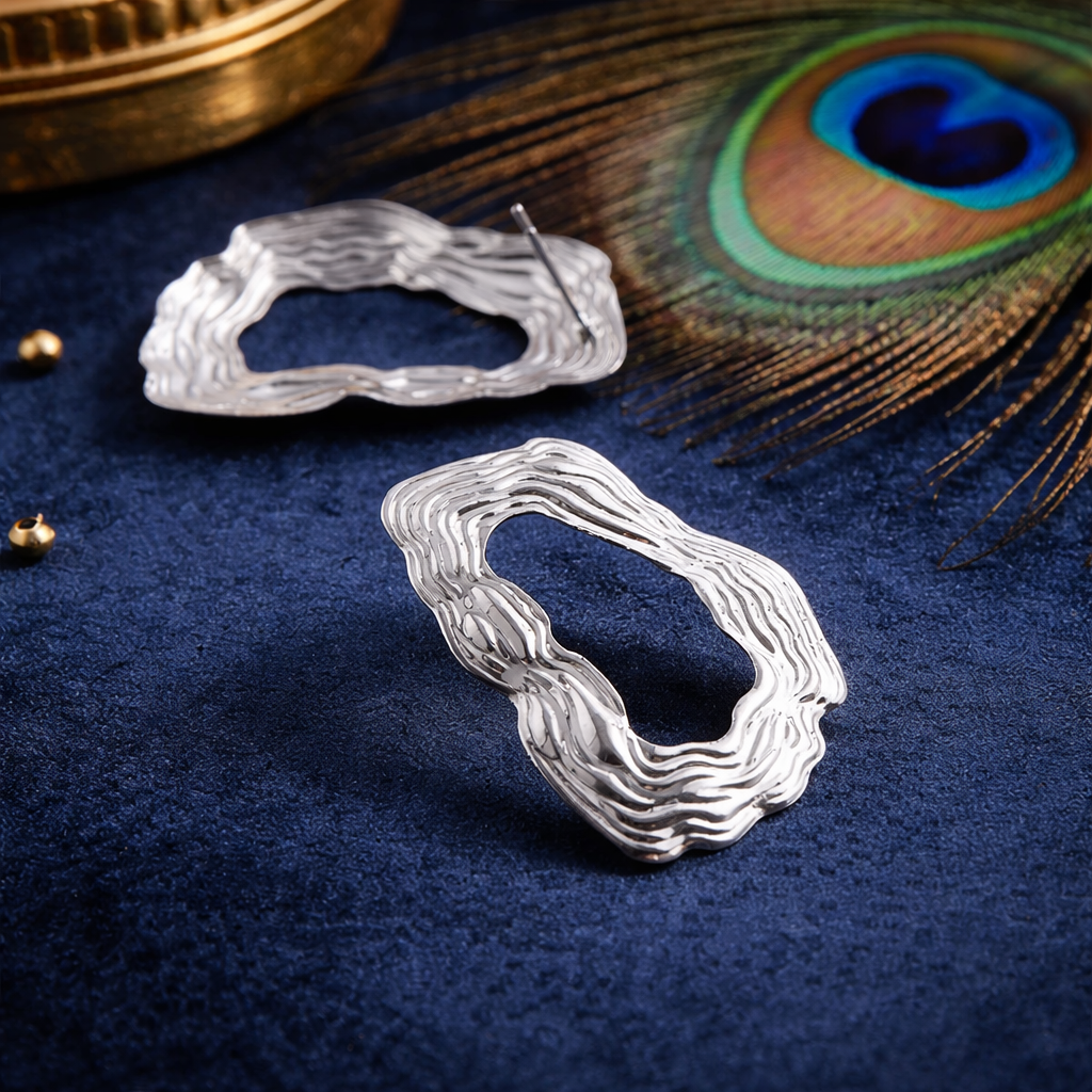Textured Statement Geometric Earrings