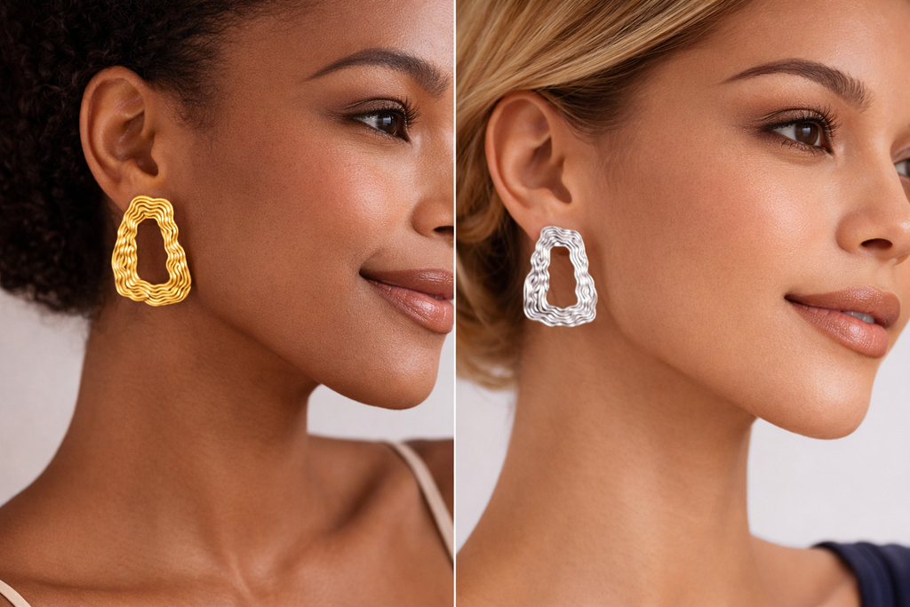 Textured Statement Geometric Earrings