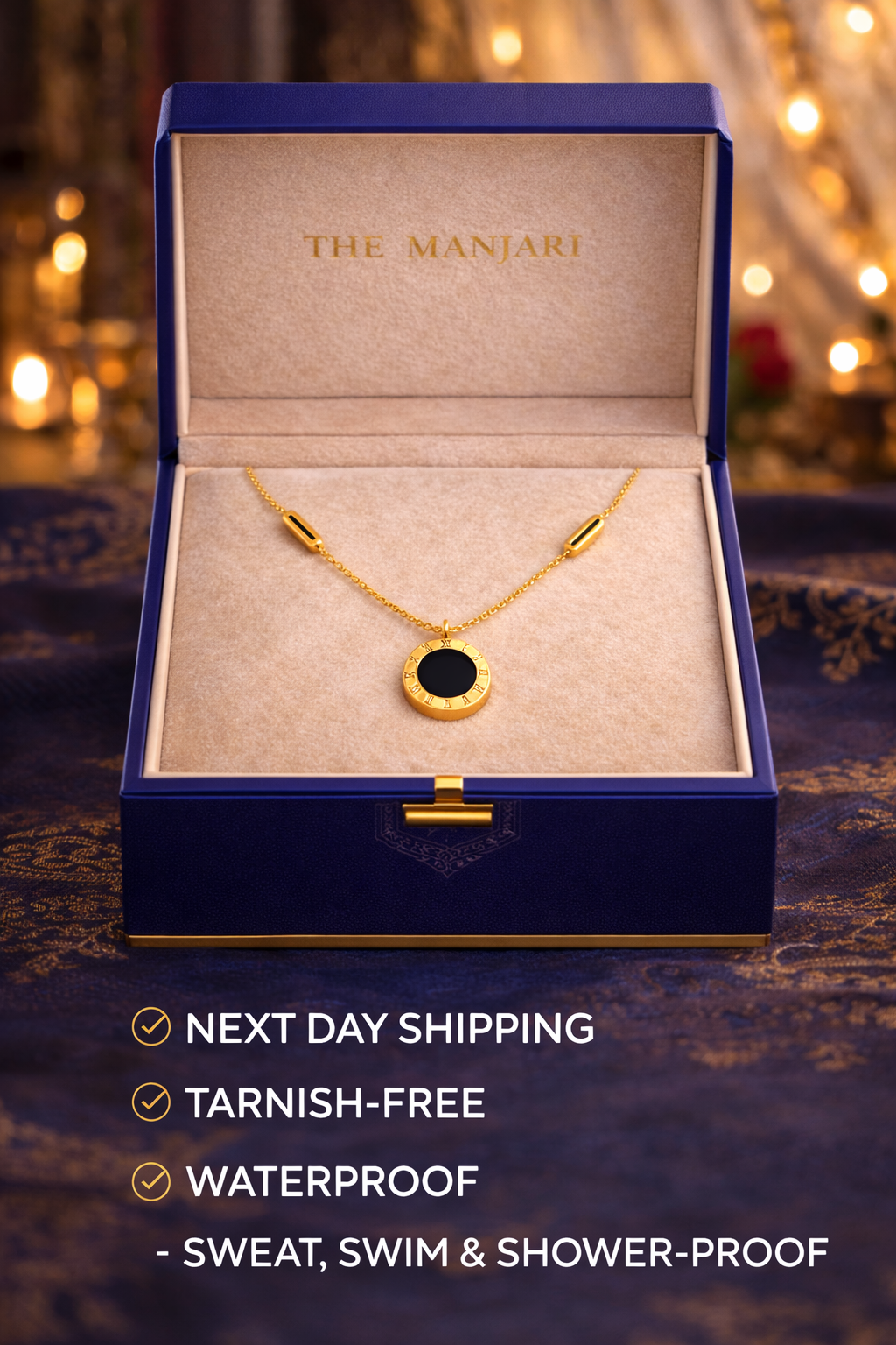 18K Gold Plated Minimalist Pendant Necklace Set
