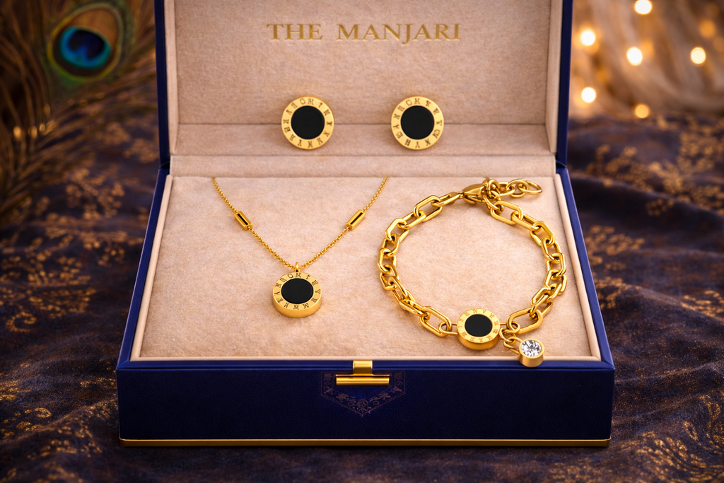 18K Gold Plated Minimalist Pendant Necklace Set