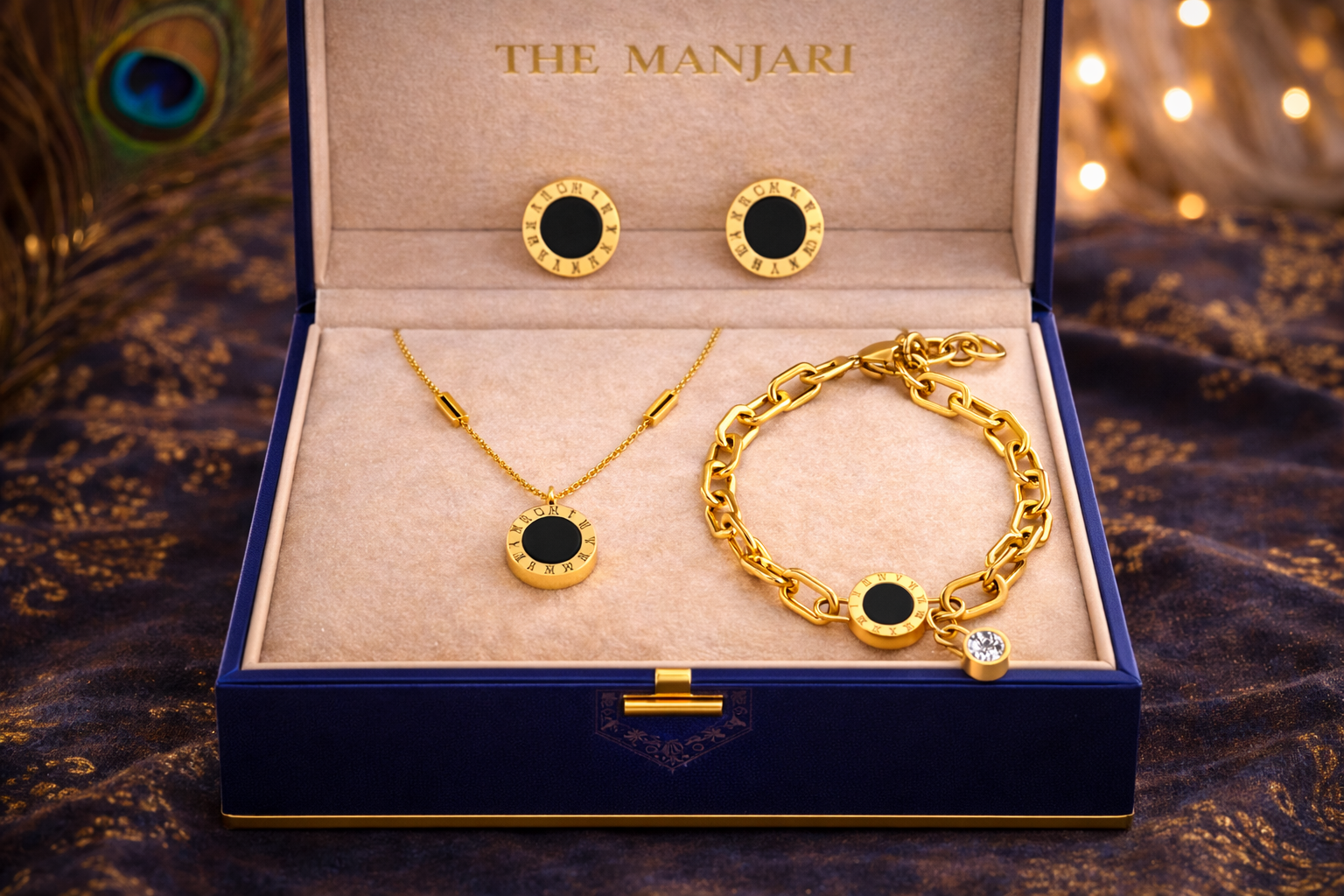 18K Gold Plated Minimalist Pendant Necklace Set