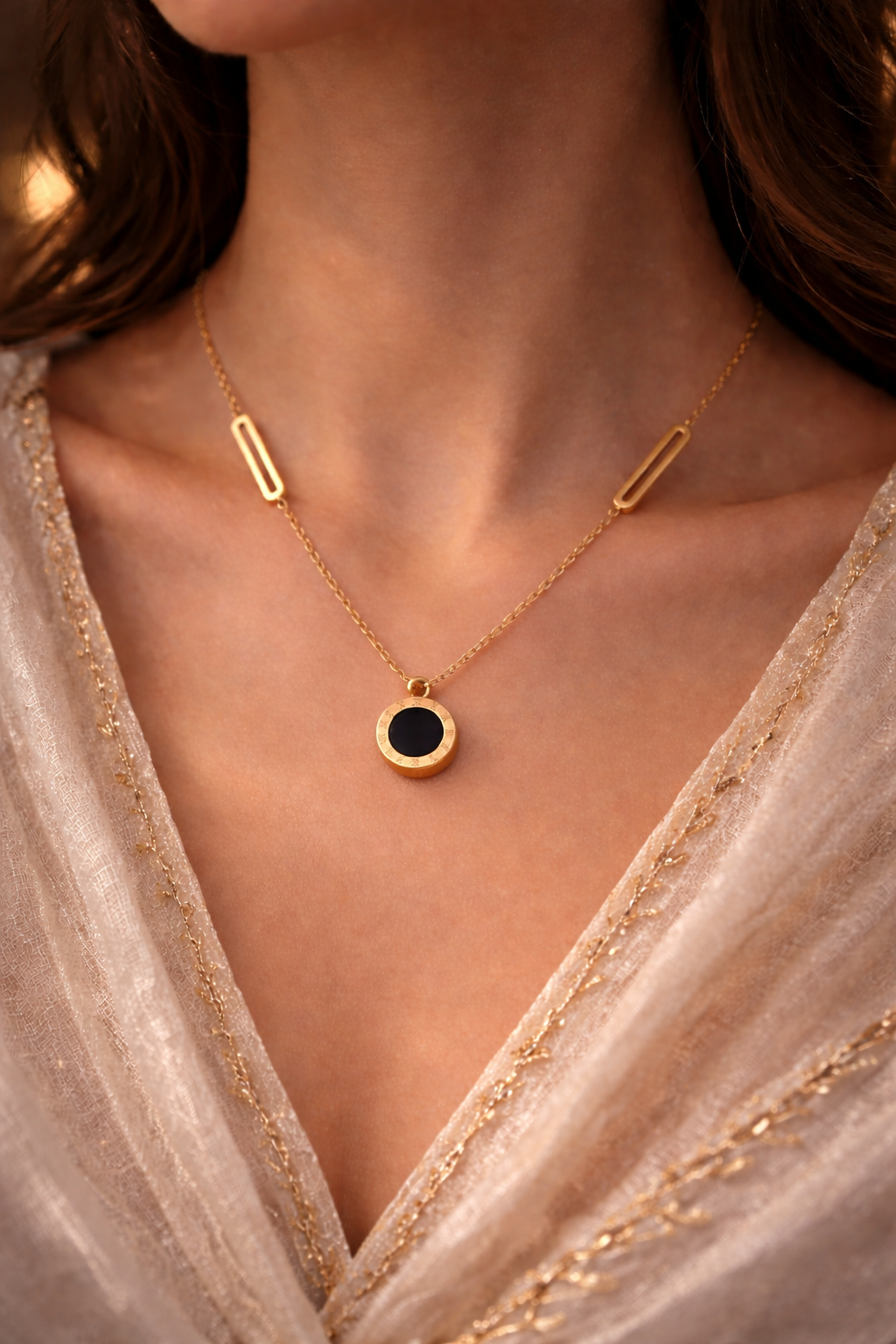 18K Gold Plated Minimalist Pendant Necklace Set
