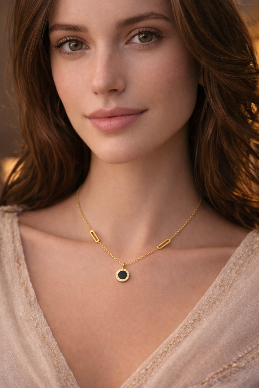 18K Gold Plated Minimalist Pendant Necklace Set