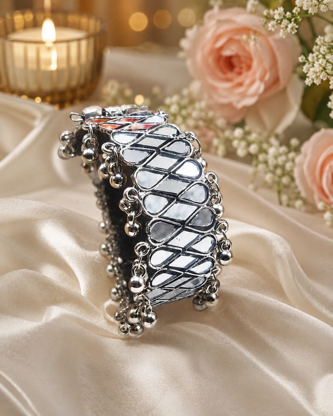 Mirror Glow Oxidised Kada Bracelet