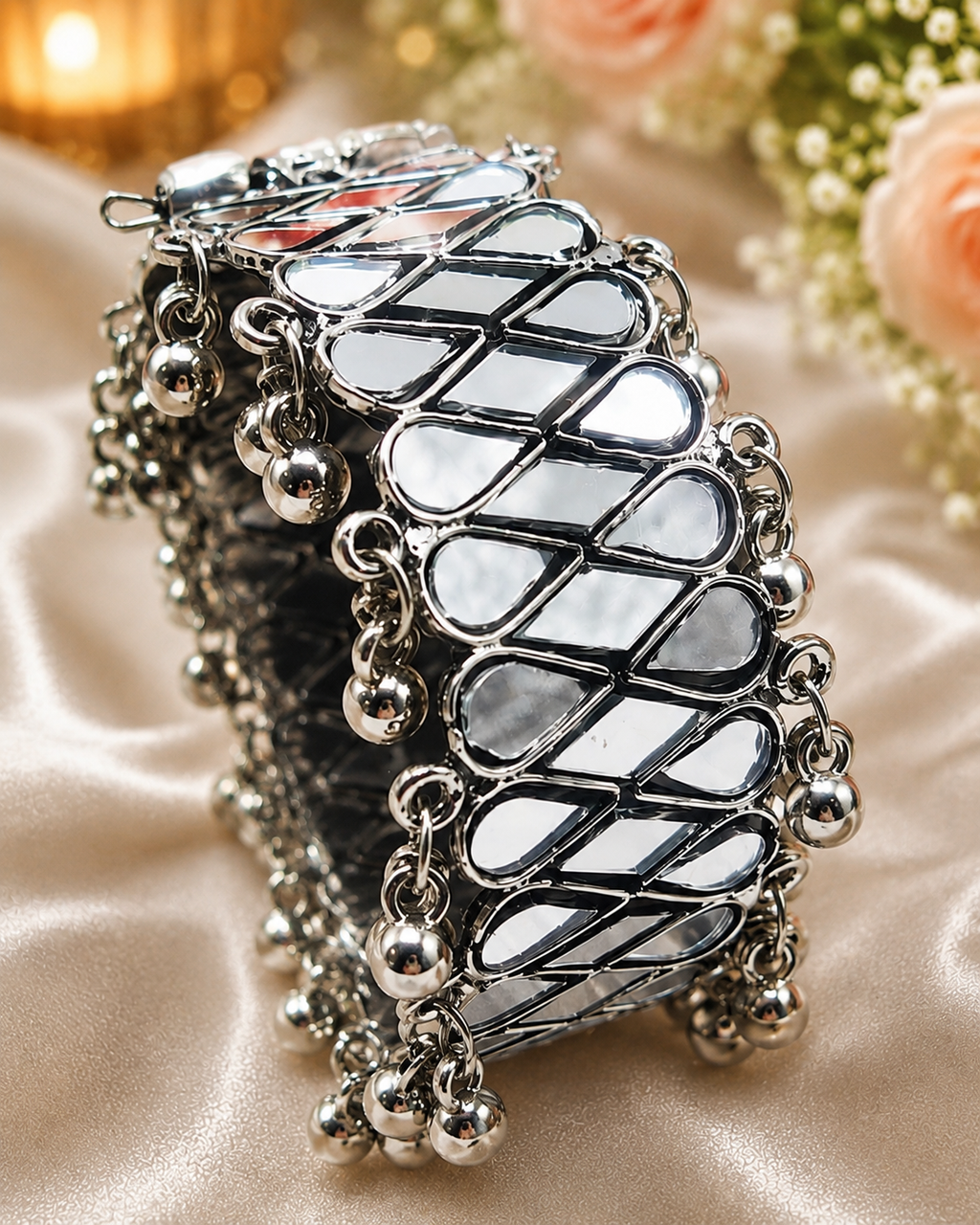 Mirror Glow Oxidised Kada Bracelet