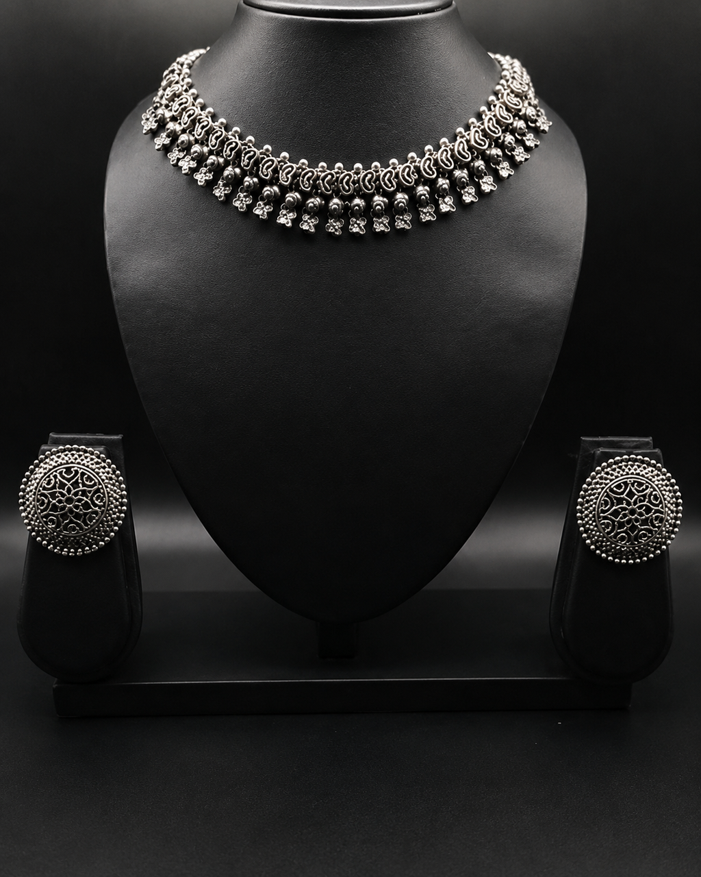 Heritage Charm Oxidised Necklace Set