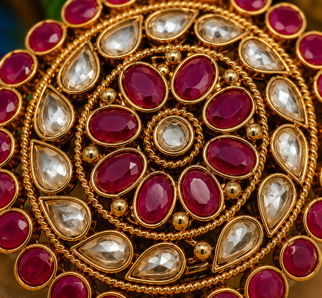 Luxury Kundan Oversize Statement Ring