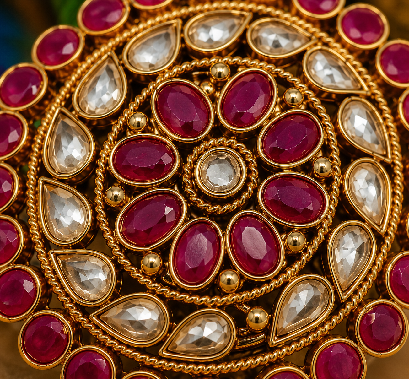 Luxury Kundan Oversize Statement Ring