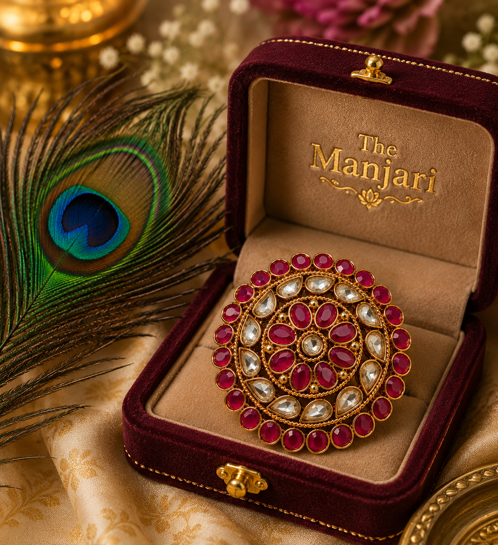 Luxury Kundan Oversize Statement Ring