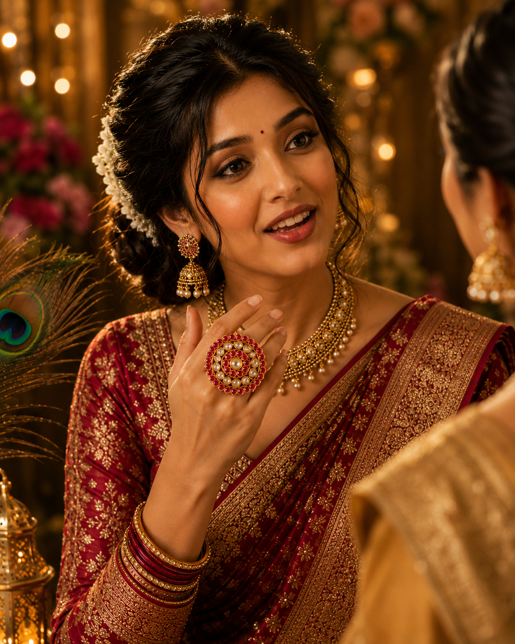 Luxury Kundan Oversize Statement Ring