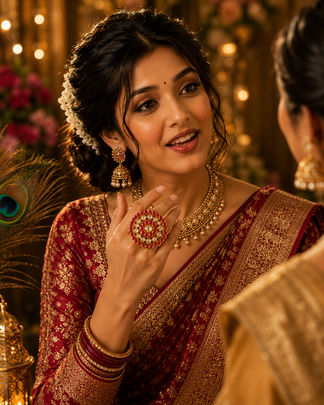 Luxury Kundan Oversize Statement Ring