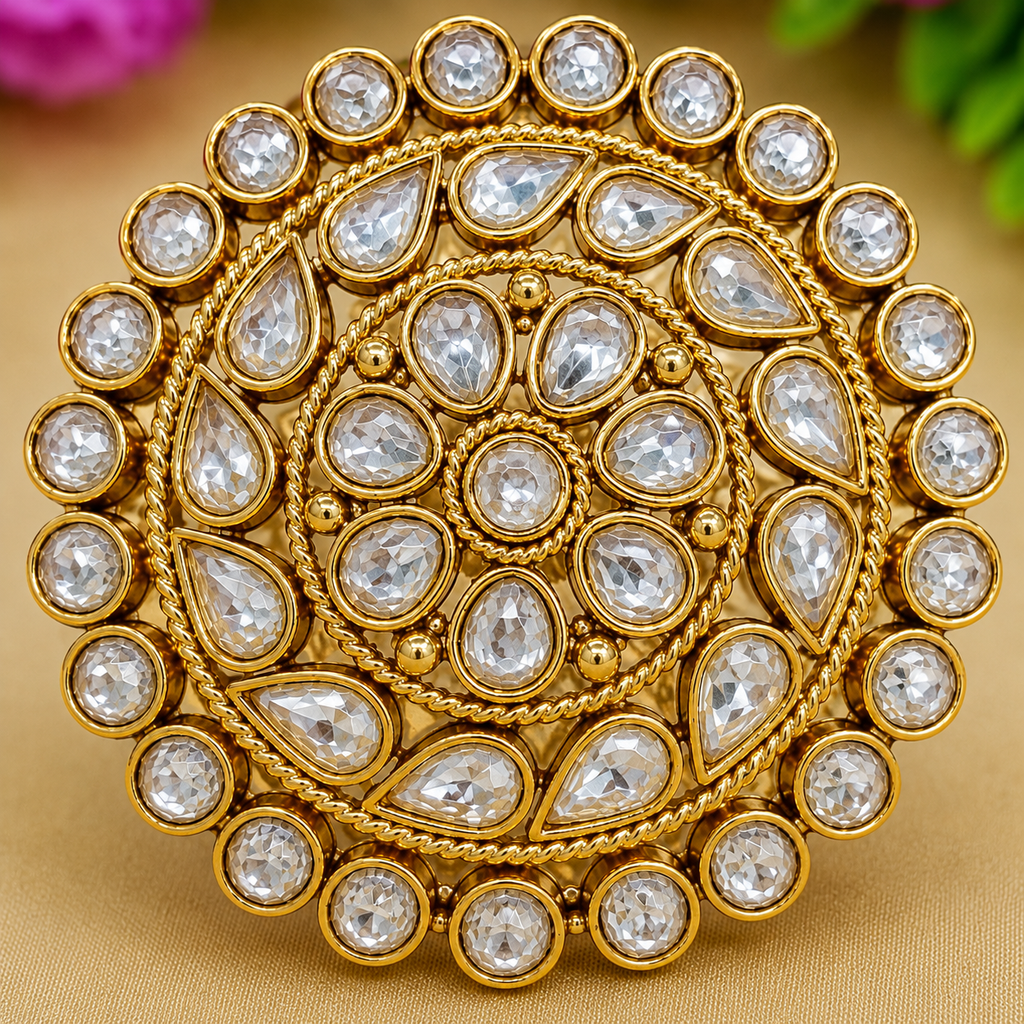 Luxury Kundan Oversize Statement Ring