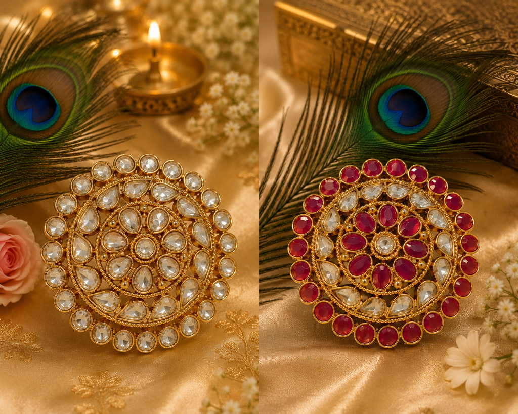 Luxury Kundan Oversize Statement Ring