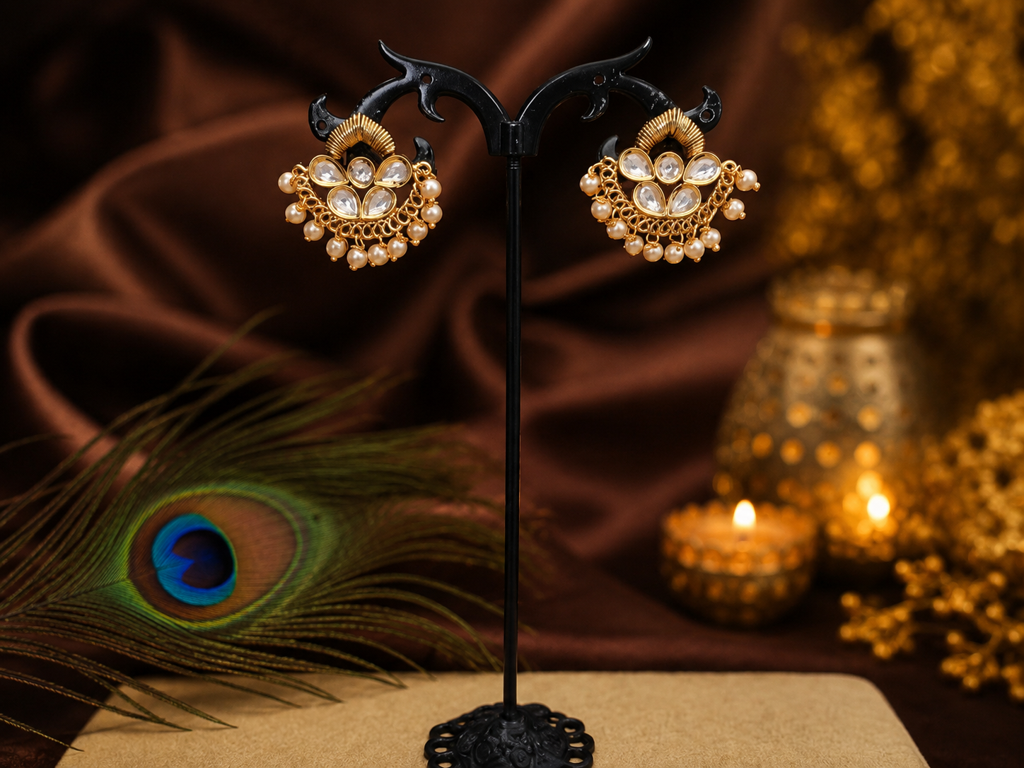 Golden Glow Kundan Earrings