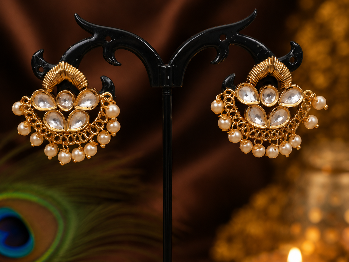 Golden Glow Kundan Earrings