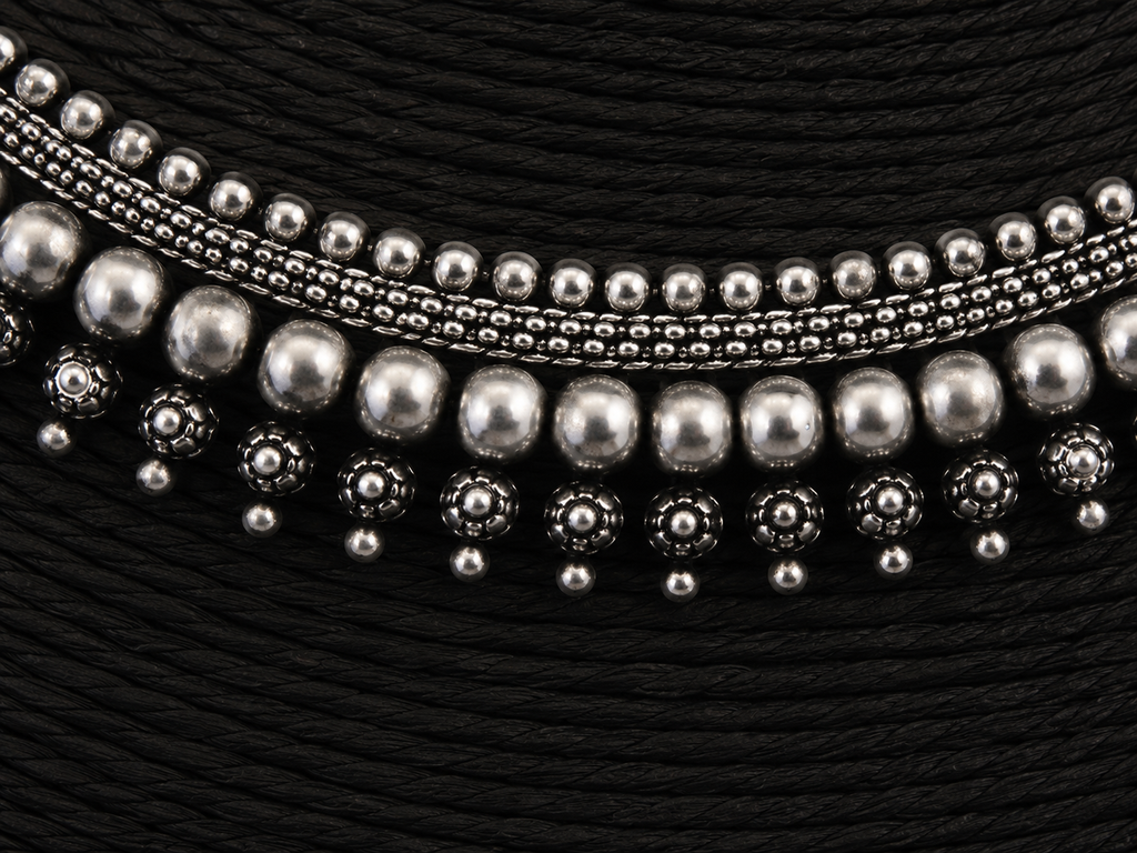 Moonlight Oxidised Necklace Set