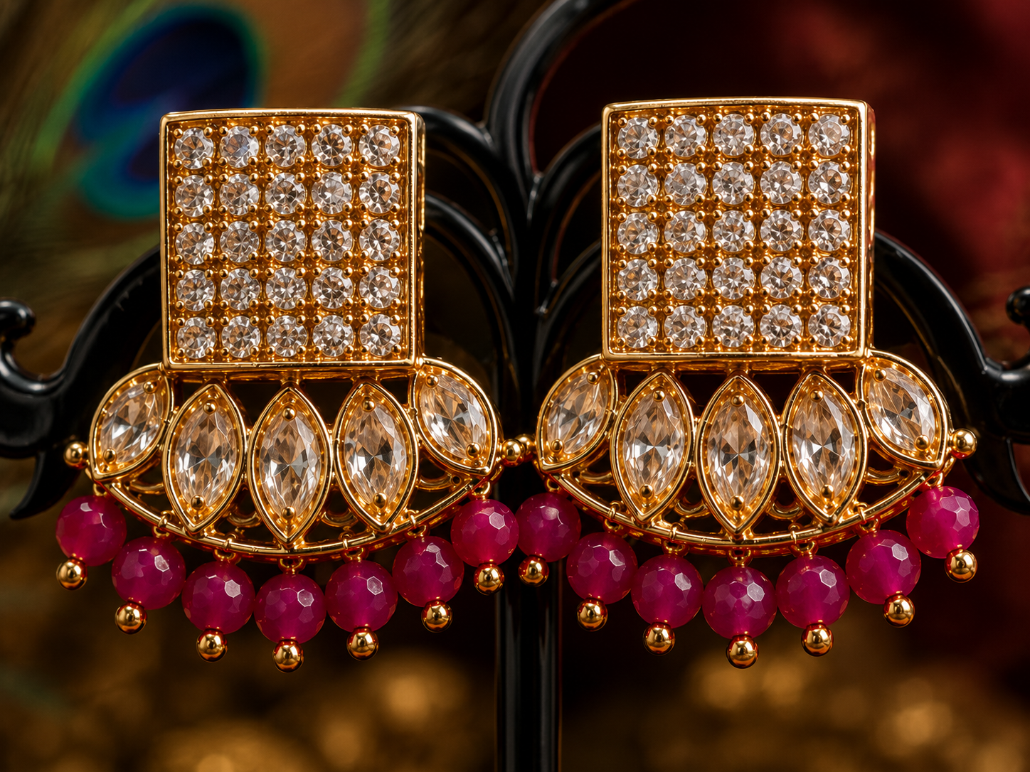 Luxury High Gold Statement Earrings