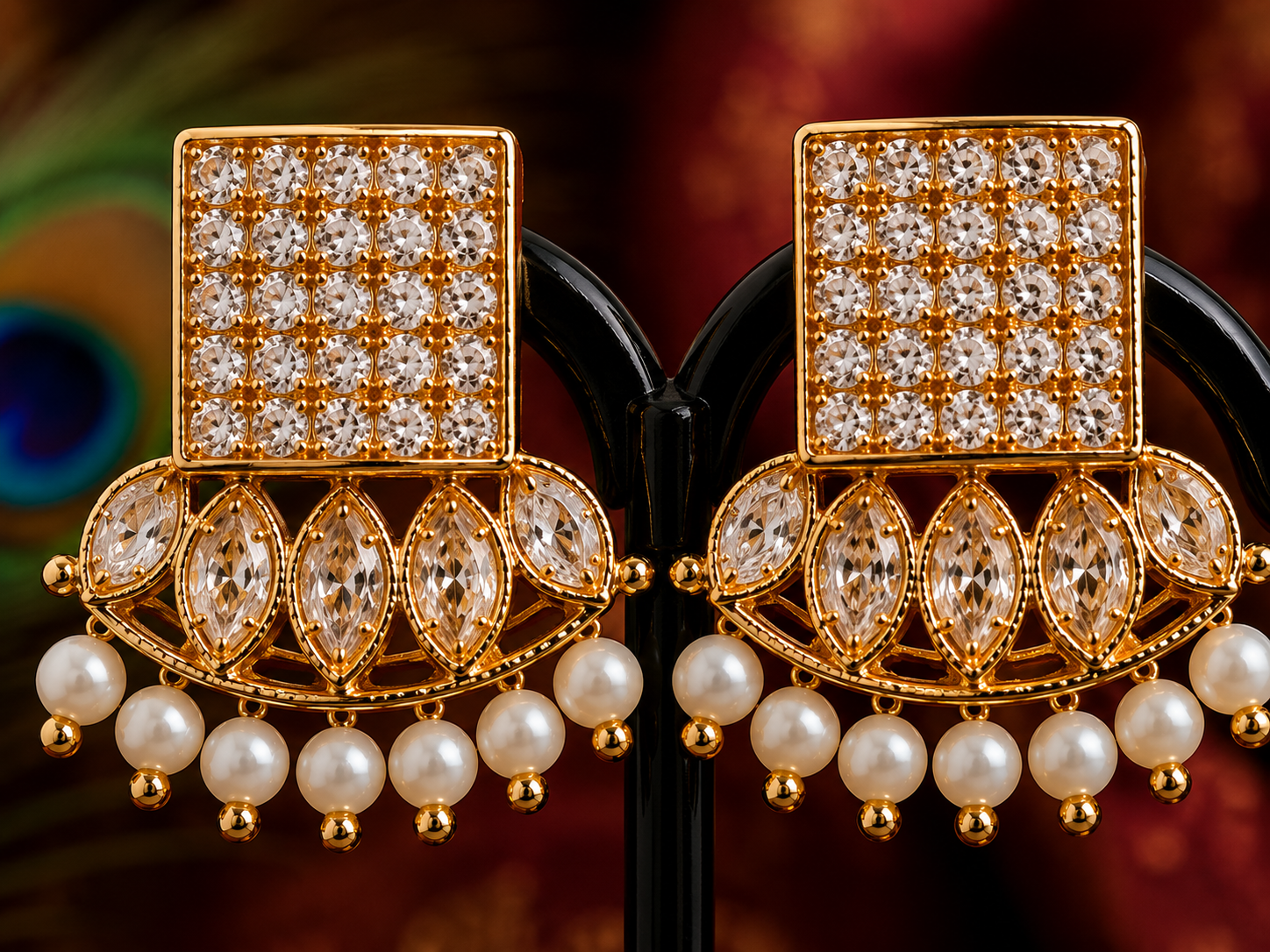 Luxury High Gold Statement Earrings