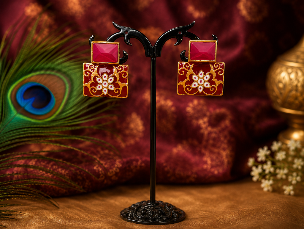 Designer Enamel Earrings