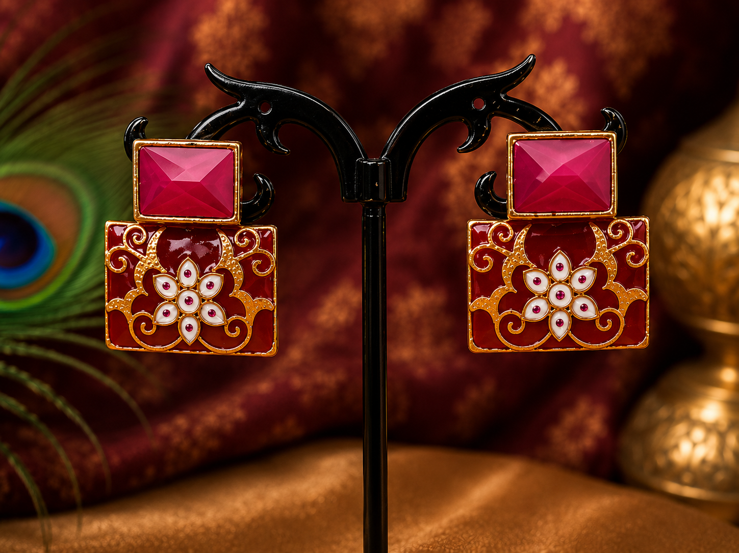 Designer Enamel Earrings