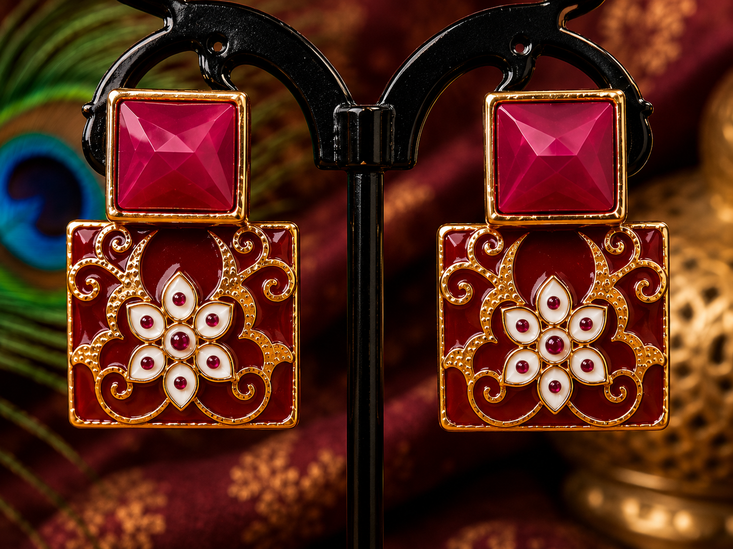 Designer Enamel Earrings