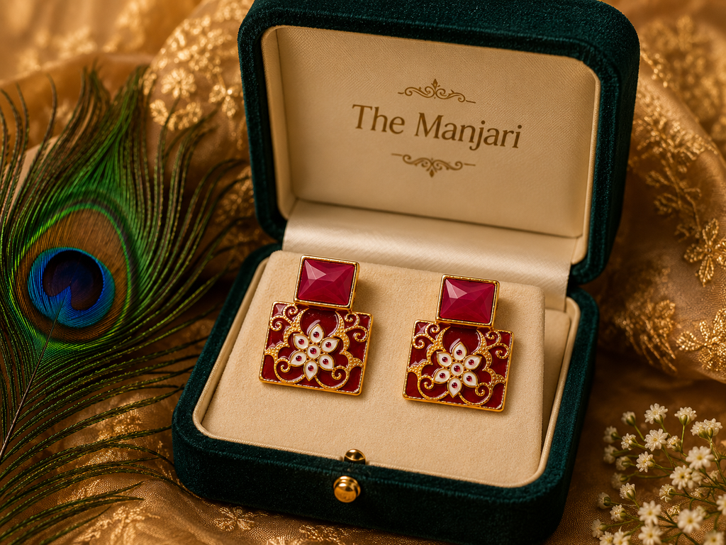 Designer Enamel Earrings