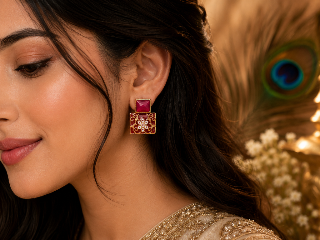 Designer Enamel Earrings