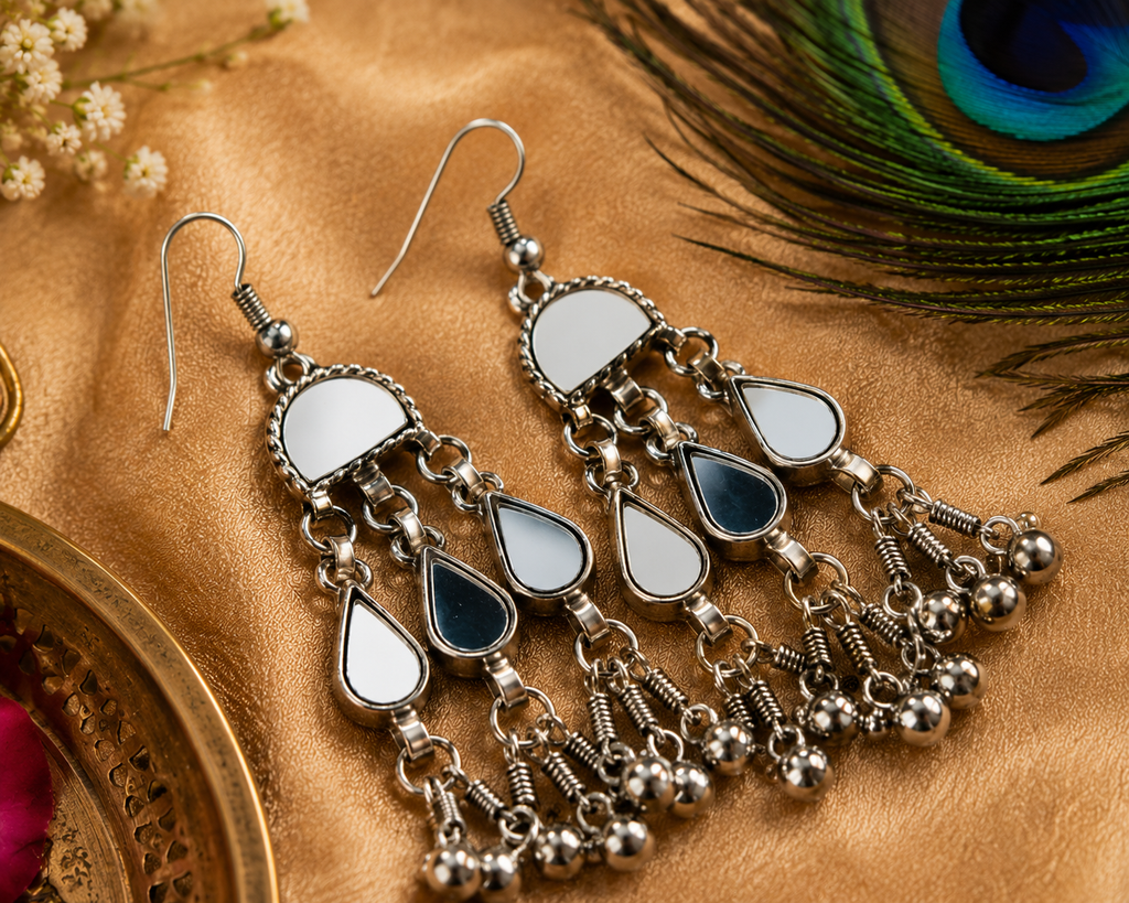 Oxidised Mirror Work Choker Set