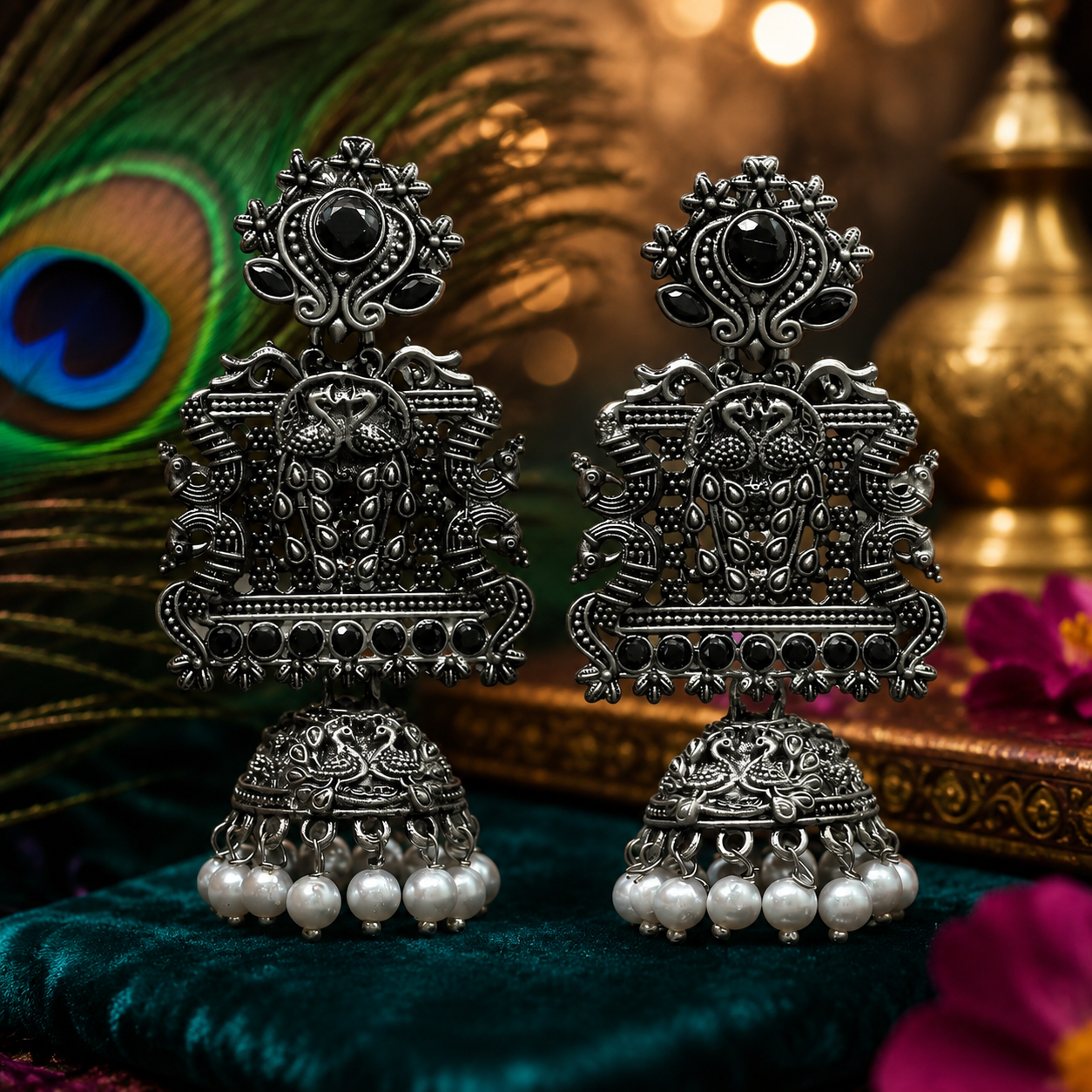 Mayura Oxidised Statement Earrings