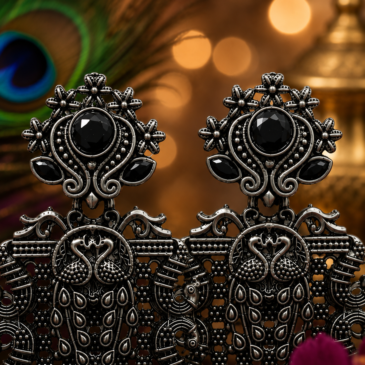 Mayura Oxidised Statement Earrings