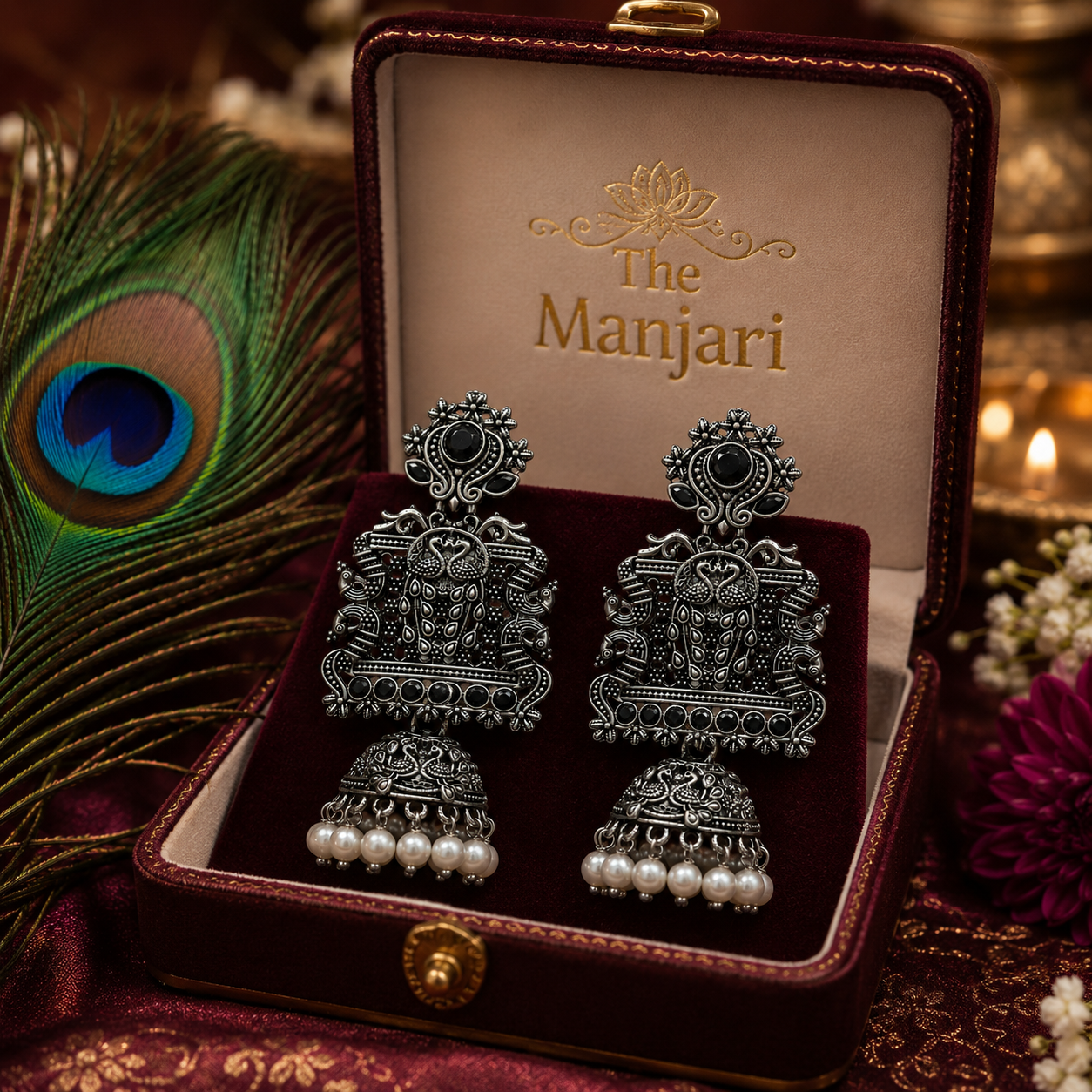 Mayura Oxidised Statement Earrings