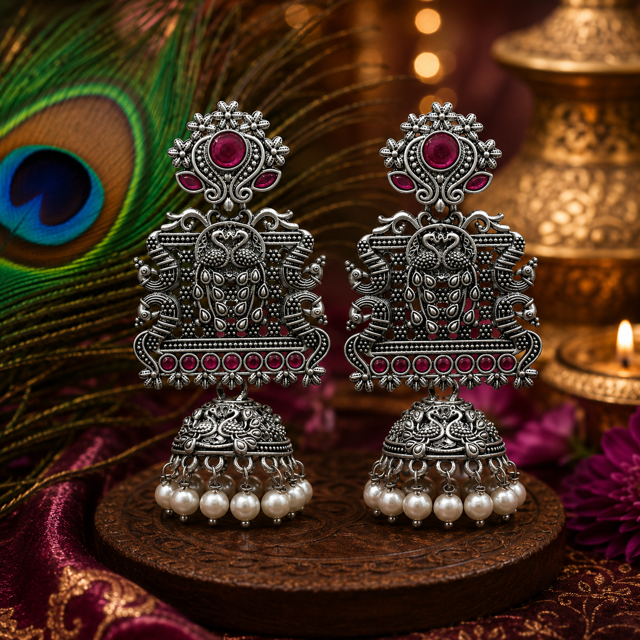 Mayura Oxidised Statement Earrings