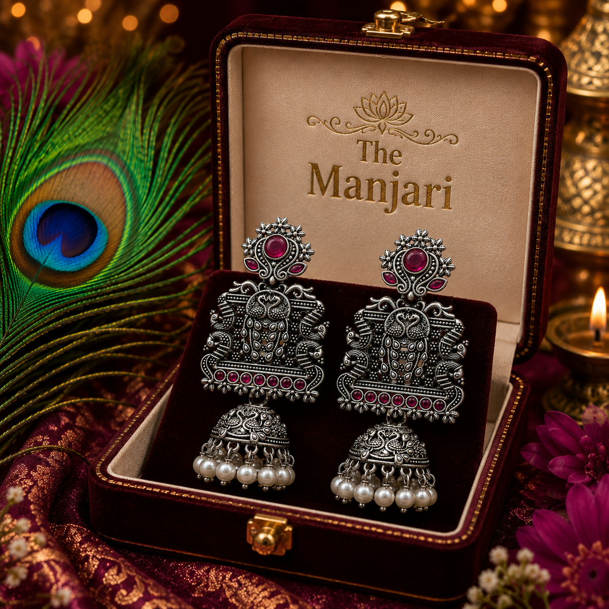 Mayura Oxidised Statement Earrings